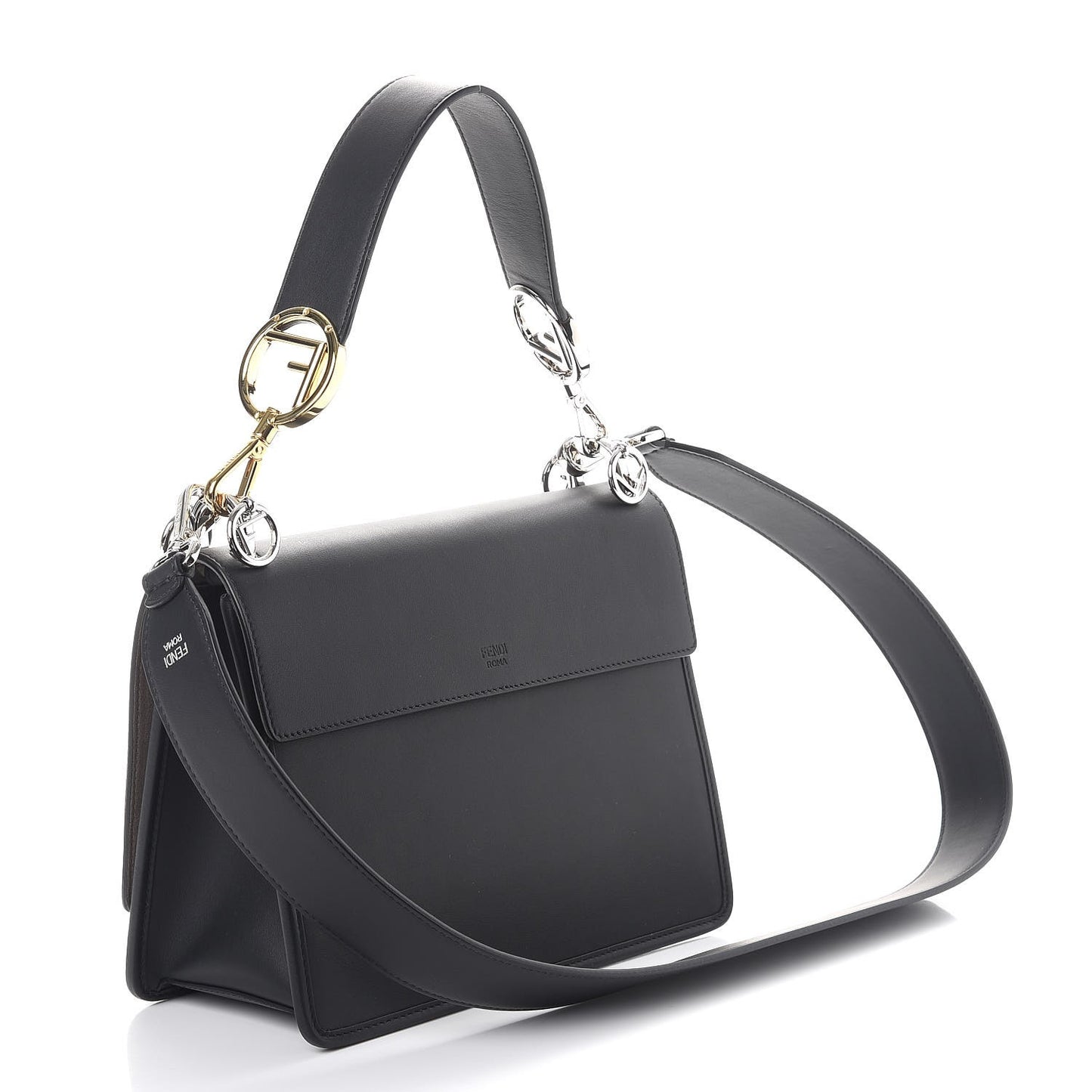 Vitello Century Opaco F is Fendi Kan I Shoulder Bag Black
