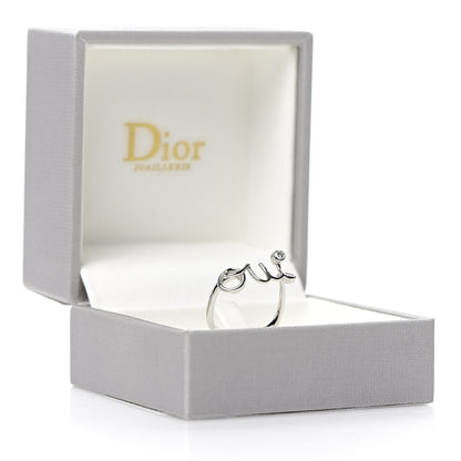 Christian Dior 18K White Gold Diamond Oui Ring 50 5.25 5 of 5