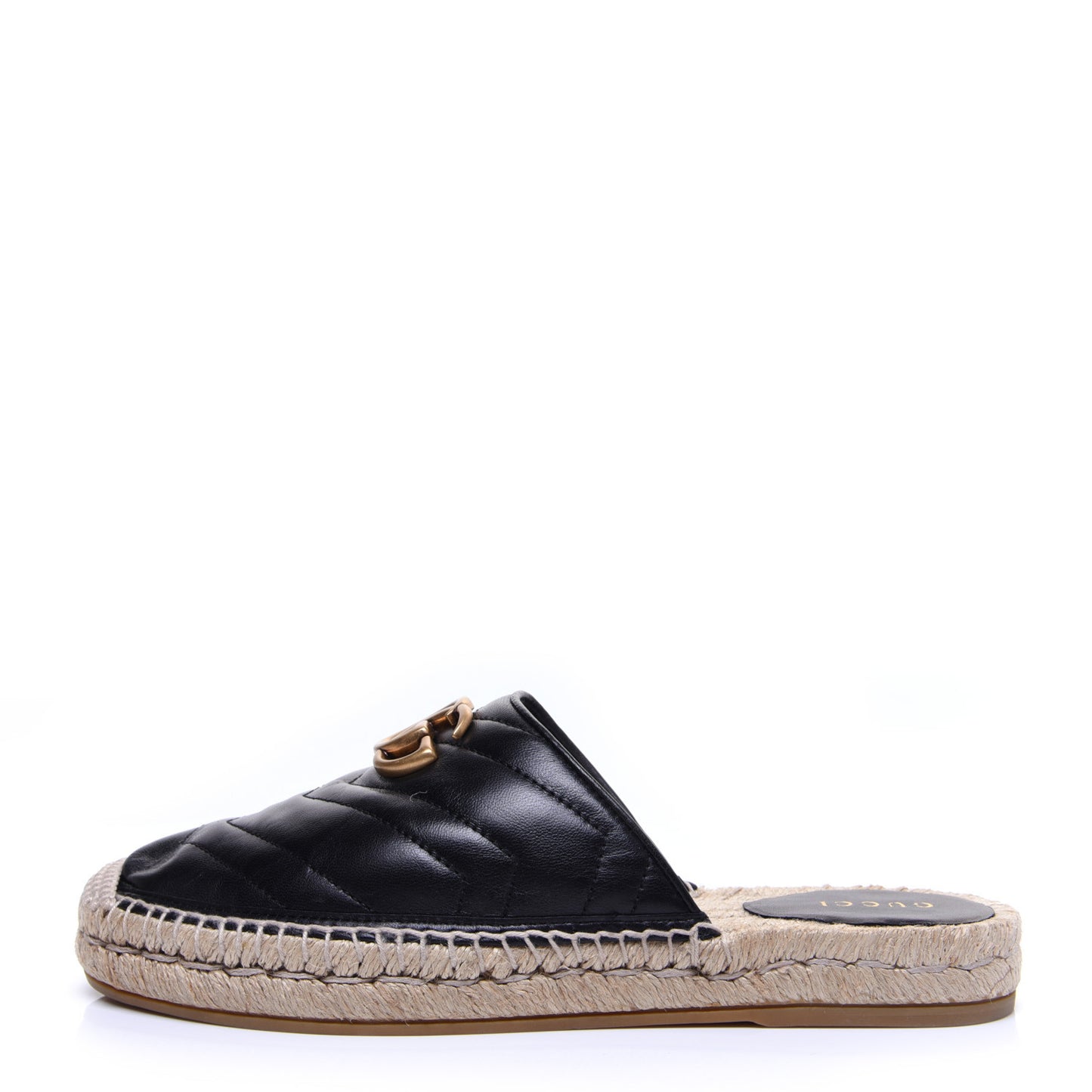 Nappa Matelasse GG Marmont Espadrille Slippers 37.5 Black