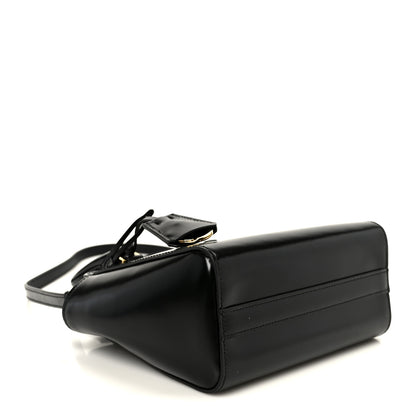Prada Brushed Calfskin Mini Zippered Crossbody Tote Black 4 of 10