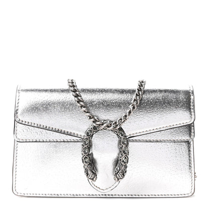 Gucci Metallic Calfskin Super Mini Dionysus Shoulder Bag Silver 1 of 10