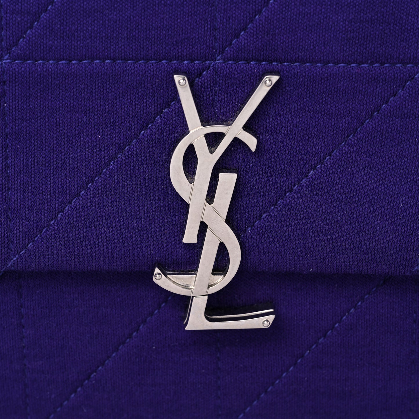 Jersey Wool Patchwork Monogram Medium Jamie Baguette Purple
