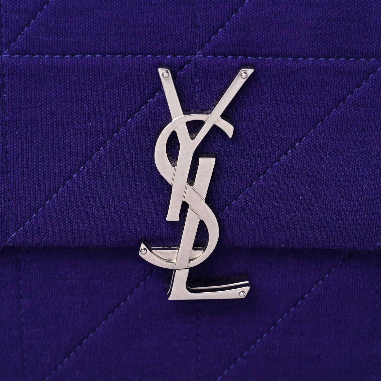 Saint Laurent Jersey Wool Patchwork Monogram Medium Jamie Baguette Purple 9 of 10