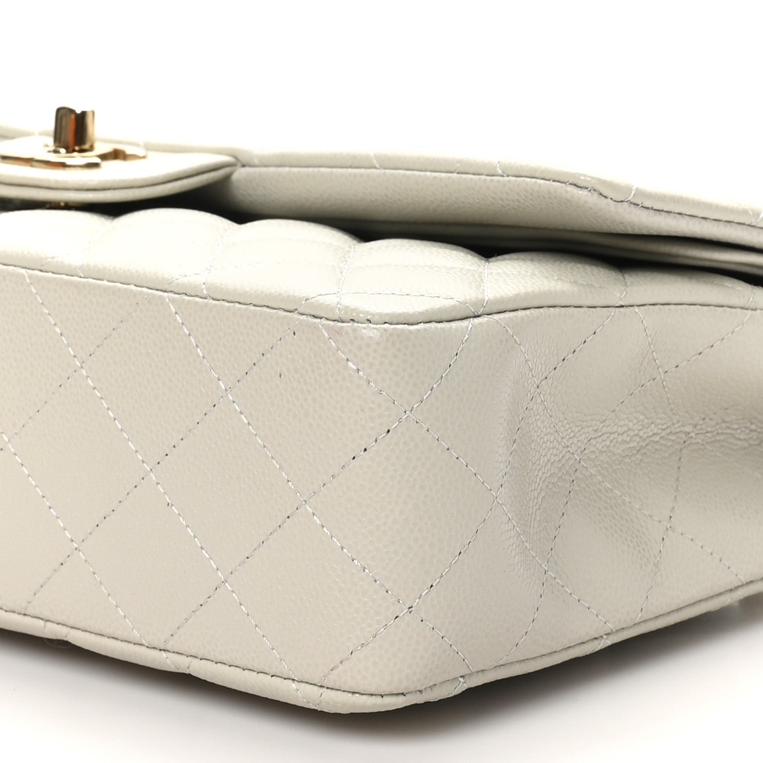 Chanel Caviar Quilted Medium Double Flap Grey 10 of 11