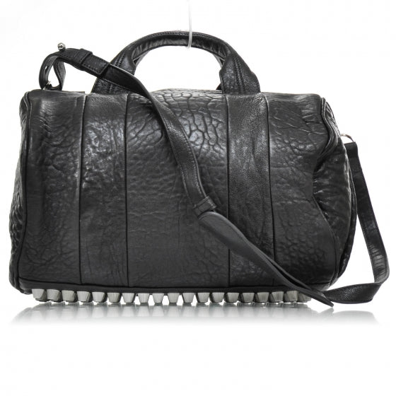 Leather Rocco w Nickel Hardware Black