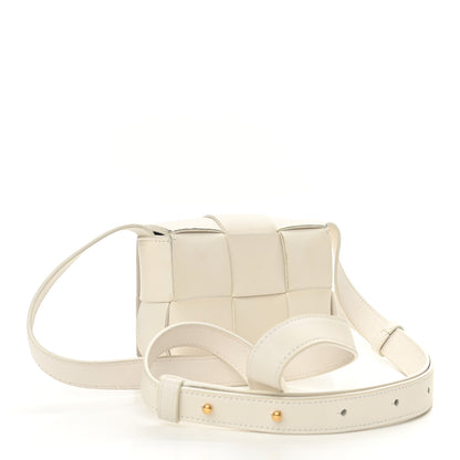 Bottega Veneta Lambskin Maxi Intrecciato Extra Mini Cassette Crossbody Bag White 3 of 9