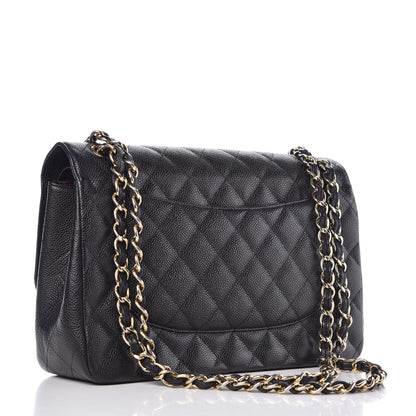 Chanel Caviar Quilted Jumbo Double Flap Black 3 of 9