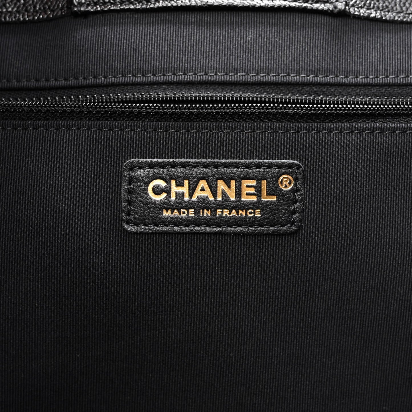 Caviar Quilted Small Shopping Tote Black