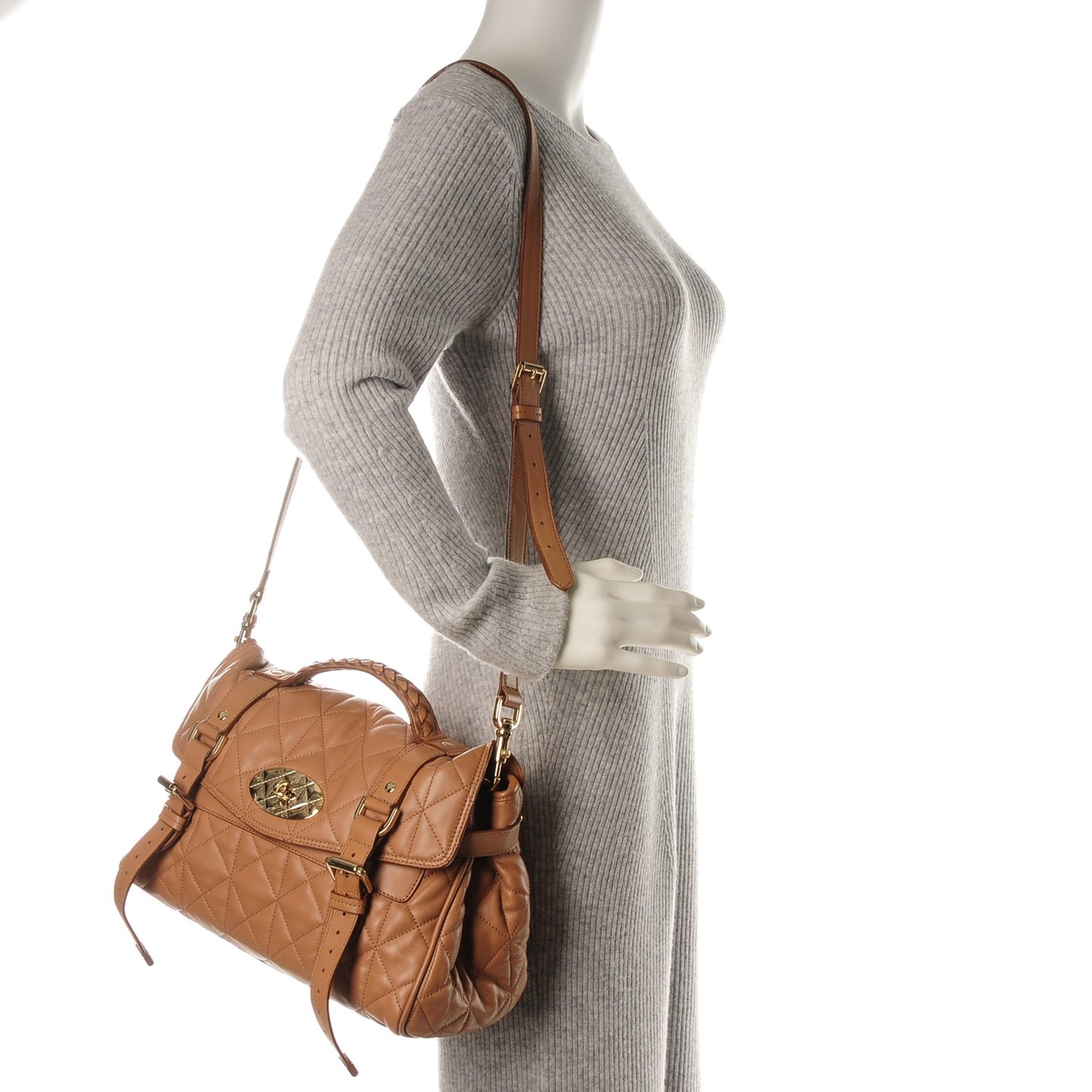 Nappa Quilted Medium Alexa Deer Brown