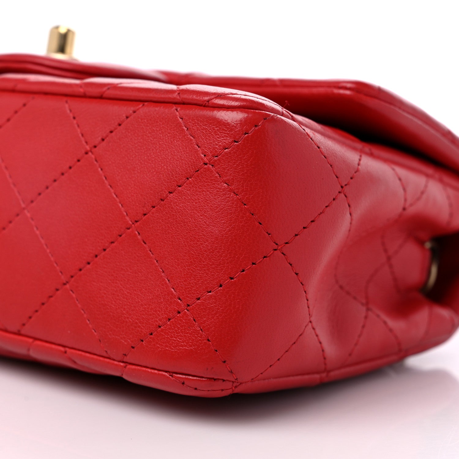Chanel Lambskin Quilted Mini Rectangular Flap Red 9 of 14