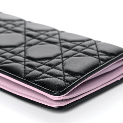 Christian Dior Lambskin Cannage Rendezvous Wallet Black 9 of 10