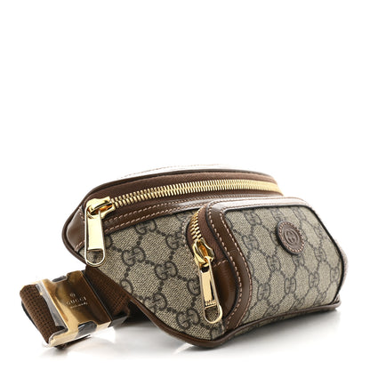 Gucci GG Supreme Monogram Textured Calfskin Retro Interlocking G Belt Bag Beige Ebony Brown Sugar 3 of 9