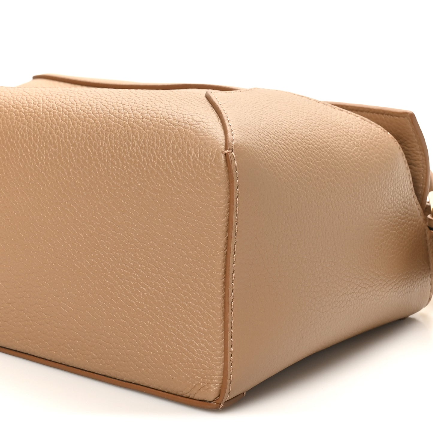 Grained Calfskin Small Puzzle Edge Bag Toffee