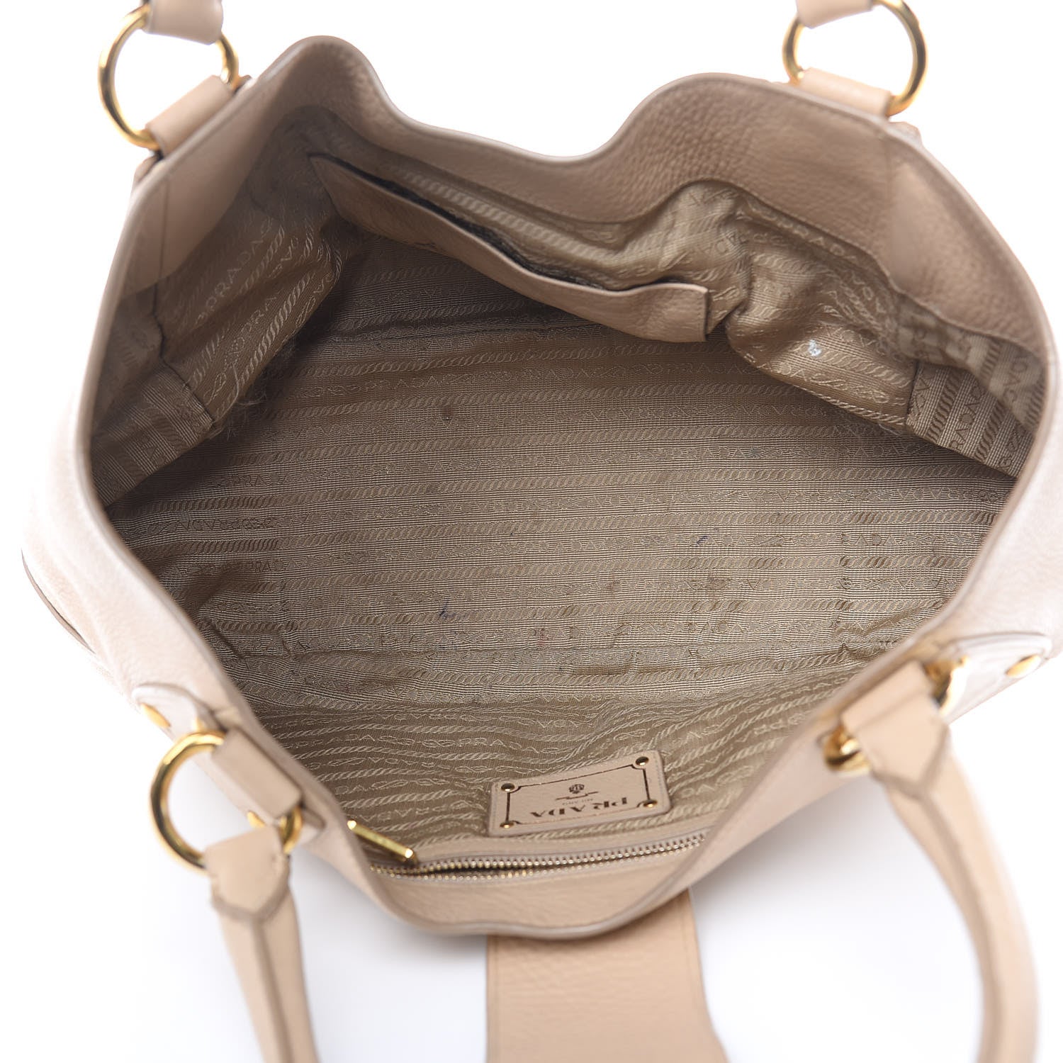 Prada Vitello Daino Pushlock Tote Sughero 5 of 24