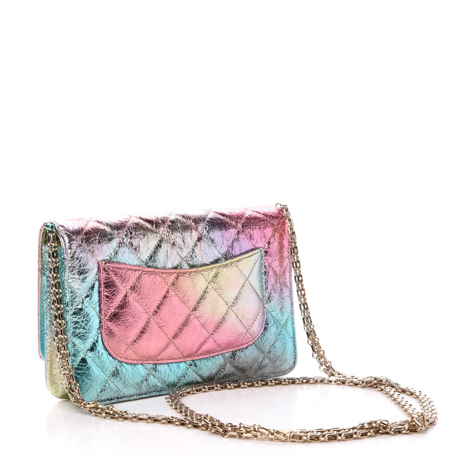 Chanel Metallic Goatskin Quilted 2.55 Reissue Wallet on Chain WOC Multicolor 3 of 12