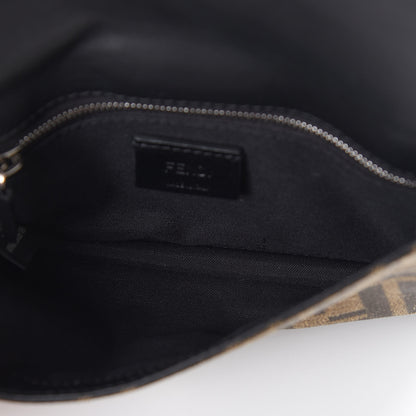 Fendi Recycled Fabric Jacquard Vitello Grace FF 1974 Baguette Belt Pouch Tobacco Moro Black 6 of 10