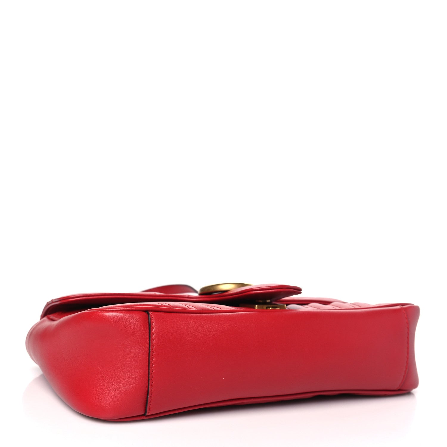 Gucci Calfskin Matelasse Small GG Marmont Shoulder Bag Hibiscus Red 4 of 10