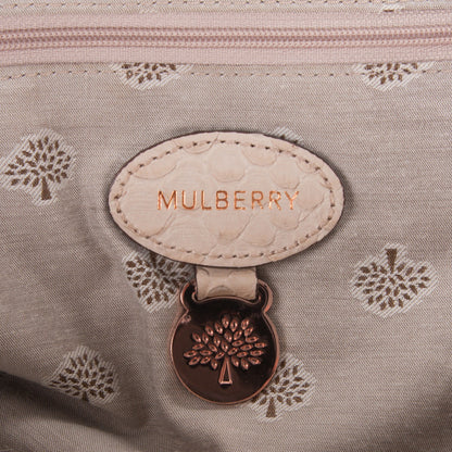 Mulberry Silky Snake Print Alexa Pebbled Beige 6 of 8