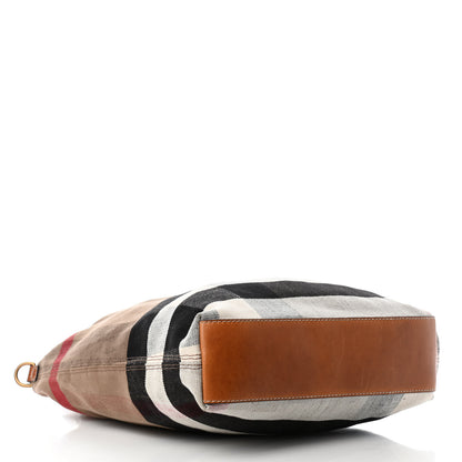 Burberry Canvas Mega Check Medium Tottenham Brit Tote Saddle Brown 3 of 8
