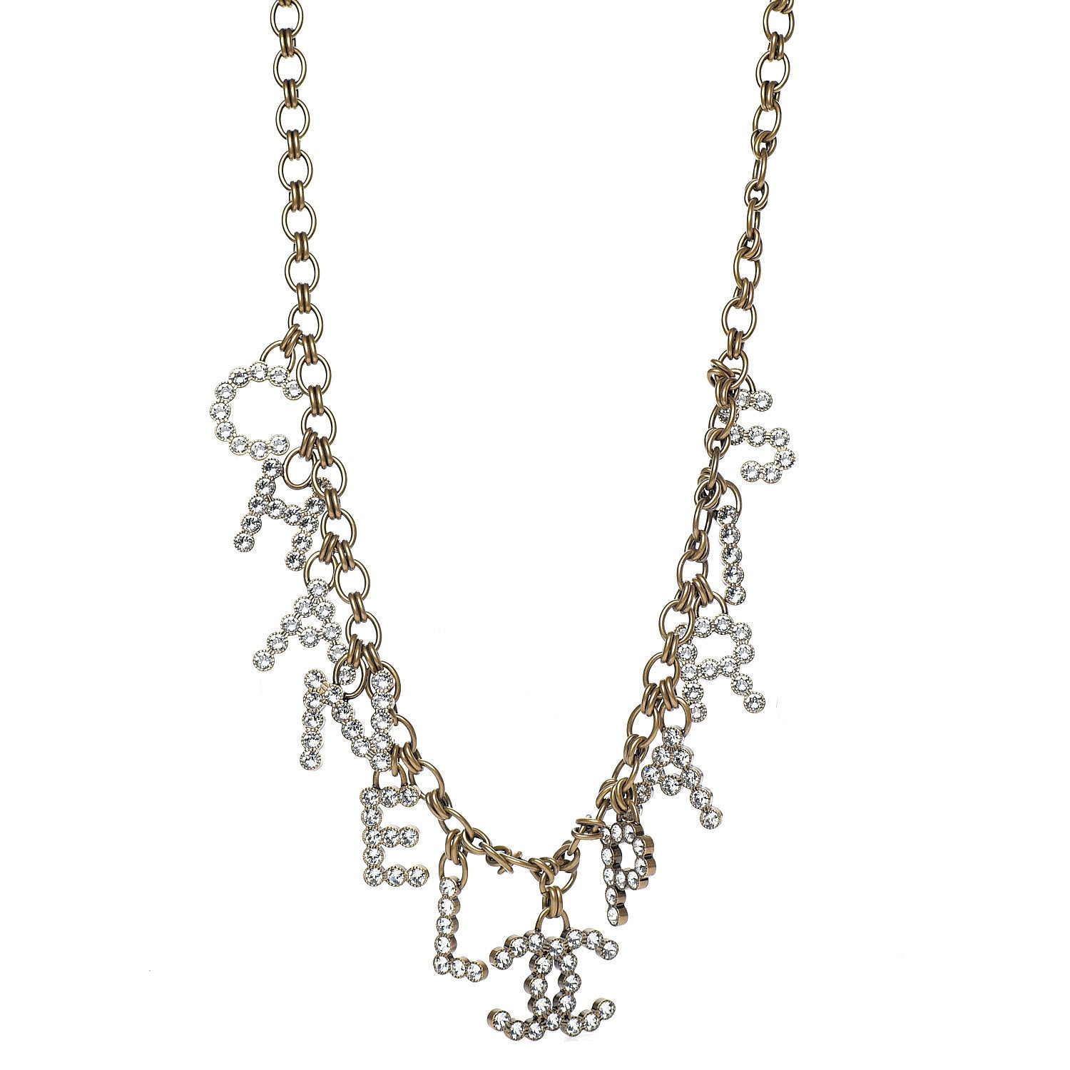Chanel Crystal City of Lights Letter Chain Belt Gold 1 of 3