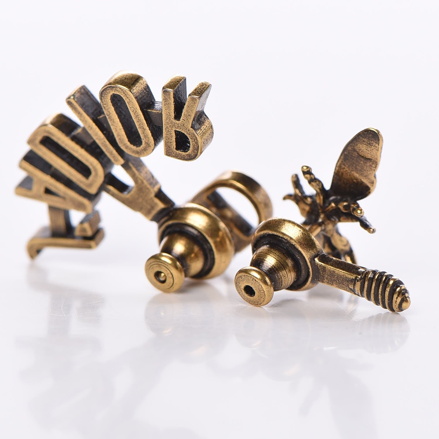 Christian Dior Metal J'Adior Earrings Aged Gold 3 of 5