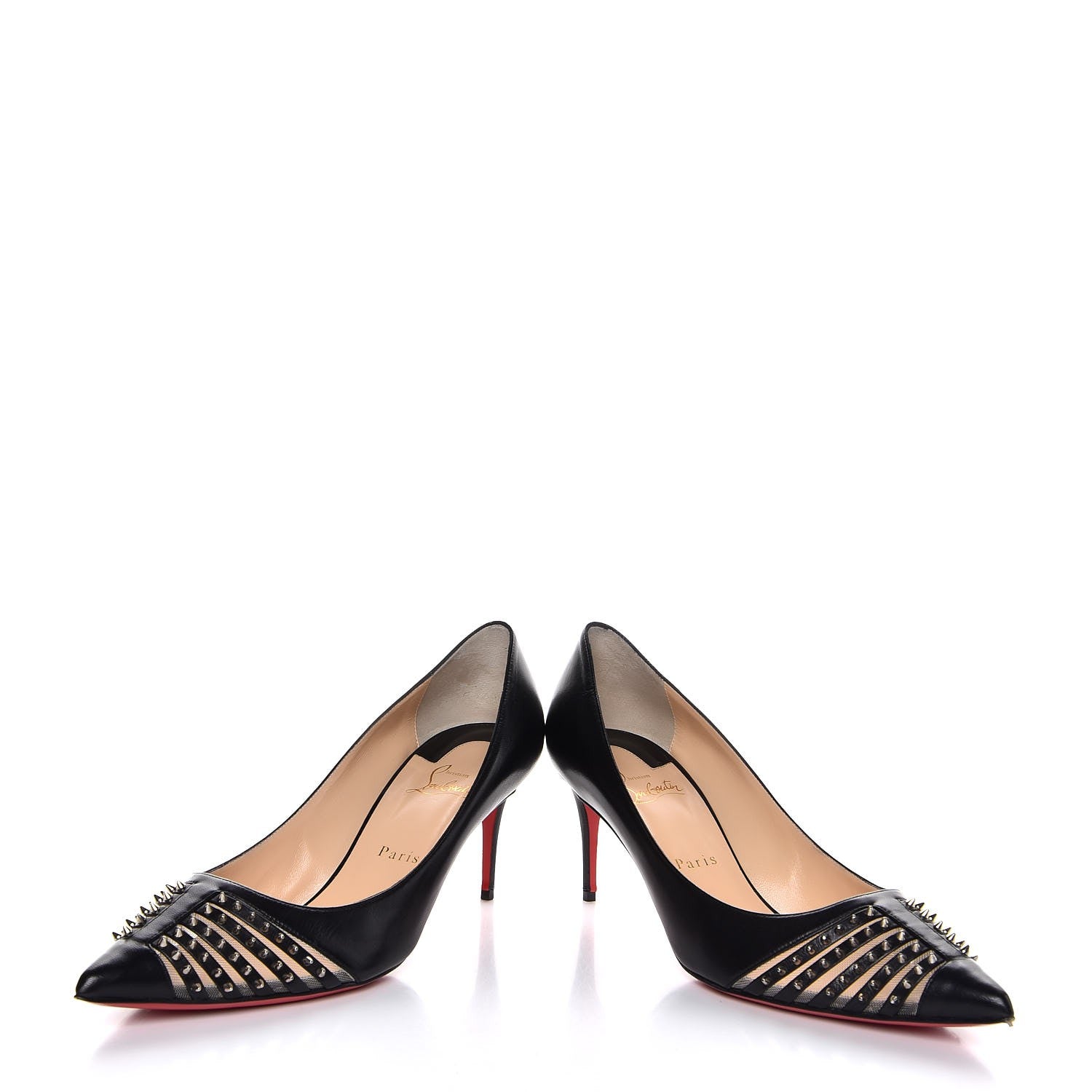 Christian Louboutin Kid Bareta 70 Pumps 40.5 Black Silver 6 of 11