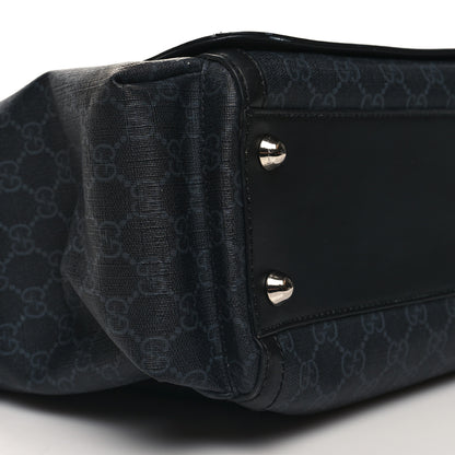 Gucci GG Supreme Monogram Web Messenger Diaper Bag Black Grey 10 of 15