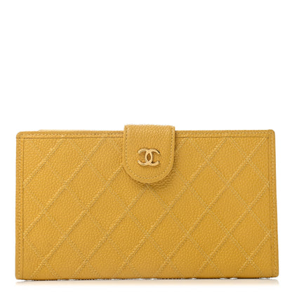 Chanel Caviar Stitched French Wallet Yellow 1 of 9