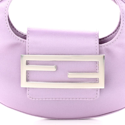 Fendi Silk Satin Mini Cookie Hobo Bag Lilla 8 of 10