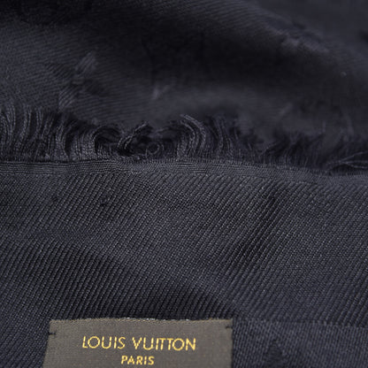 Louis Vuitton Wool Silk Monogram Shawl Black 17 of 17