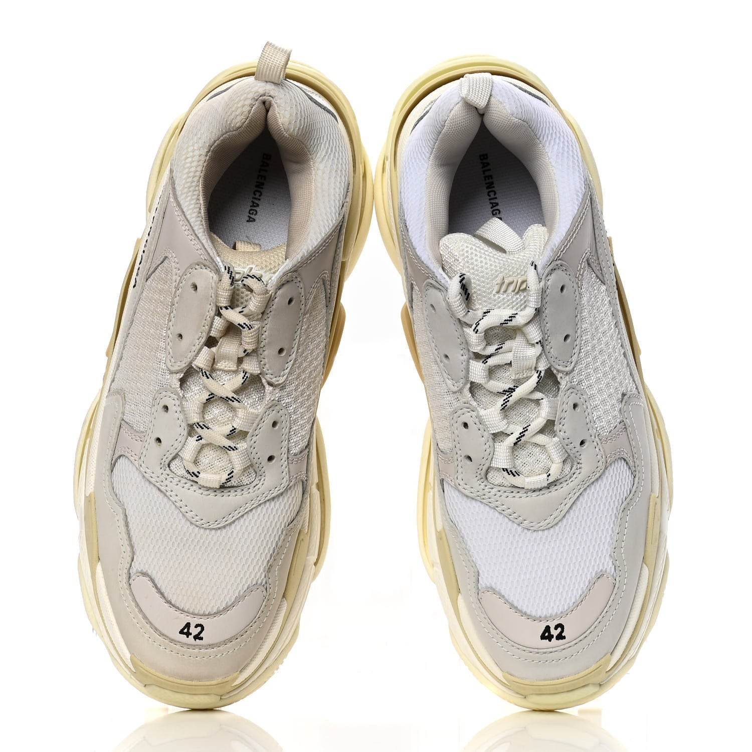 Balenciaga Fabric Mesh Mens Triple S Sneakers 42 White 5 of 8