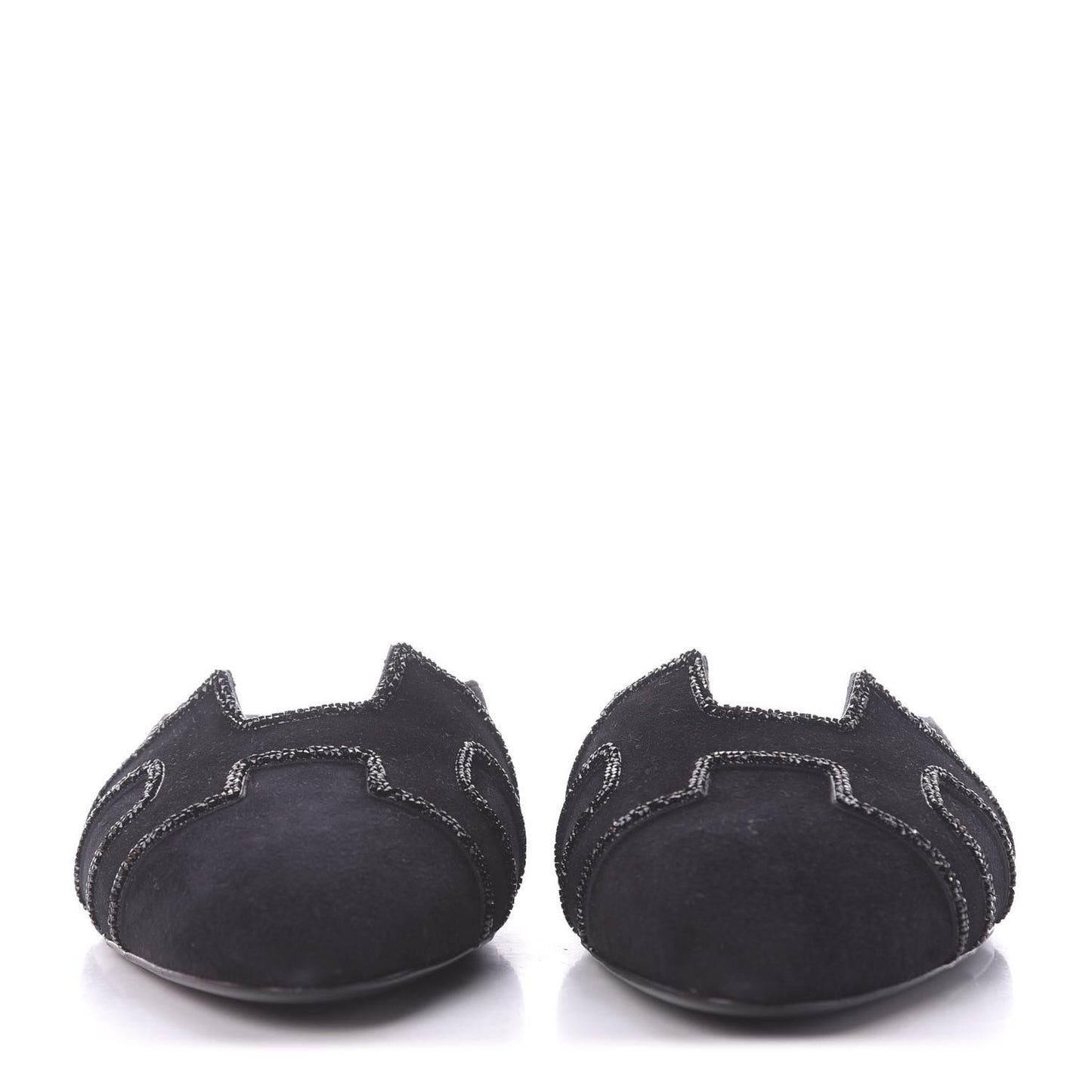 Suede Goatskin Rhinestone Roxane Mules 36.5 Black