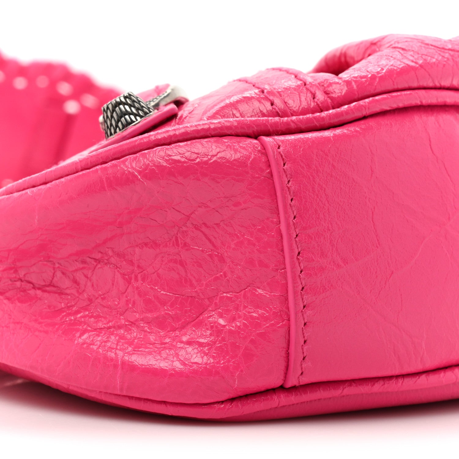 Balenciaga Agneau Arena Le Cagole Shoulder Bag XS Hot Pink 10 of 10