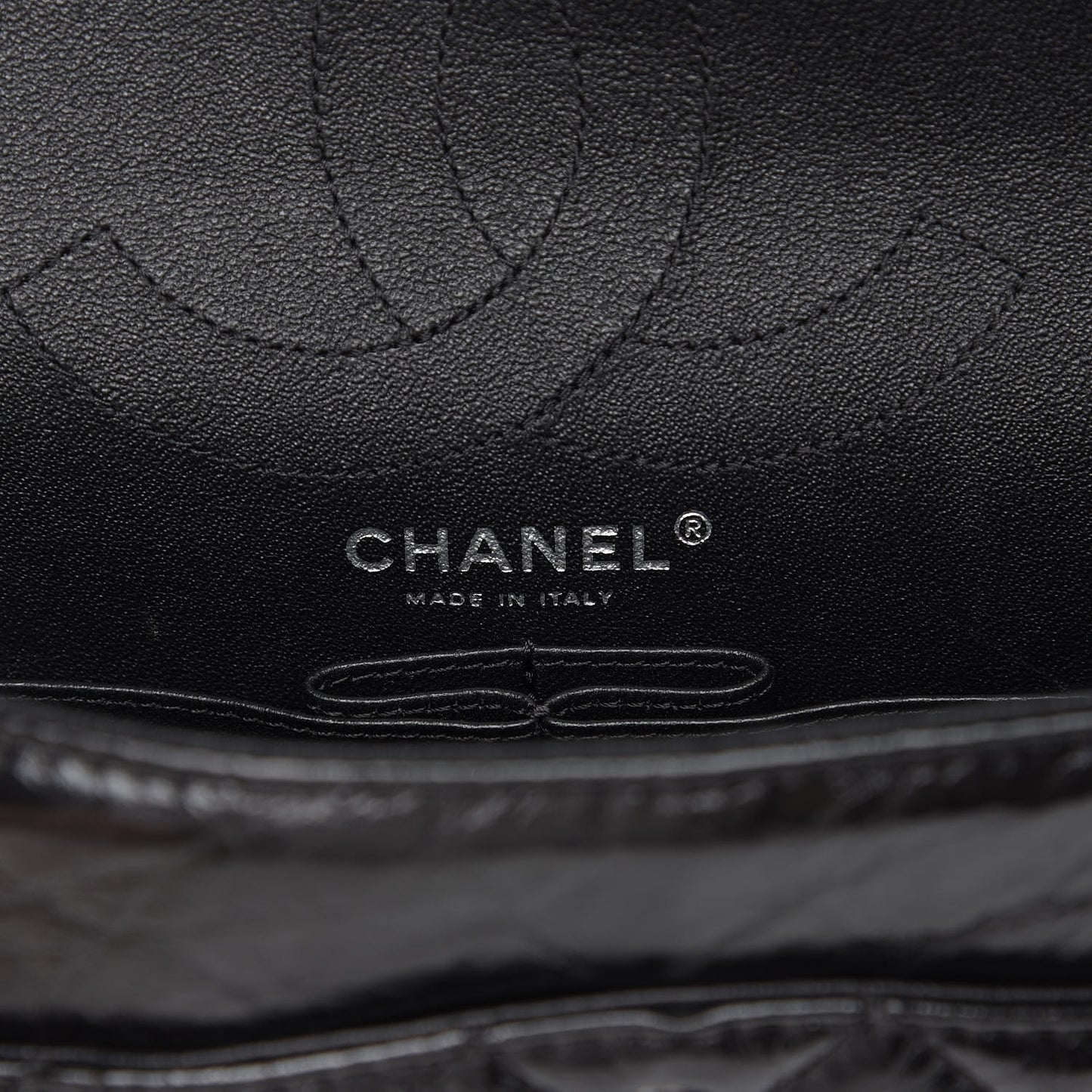 Glazed Calfskin Quilted 2.55 Reissue 226 Flap So Black