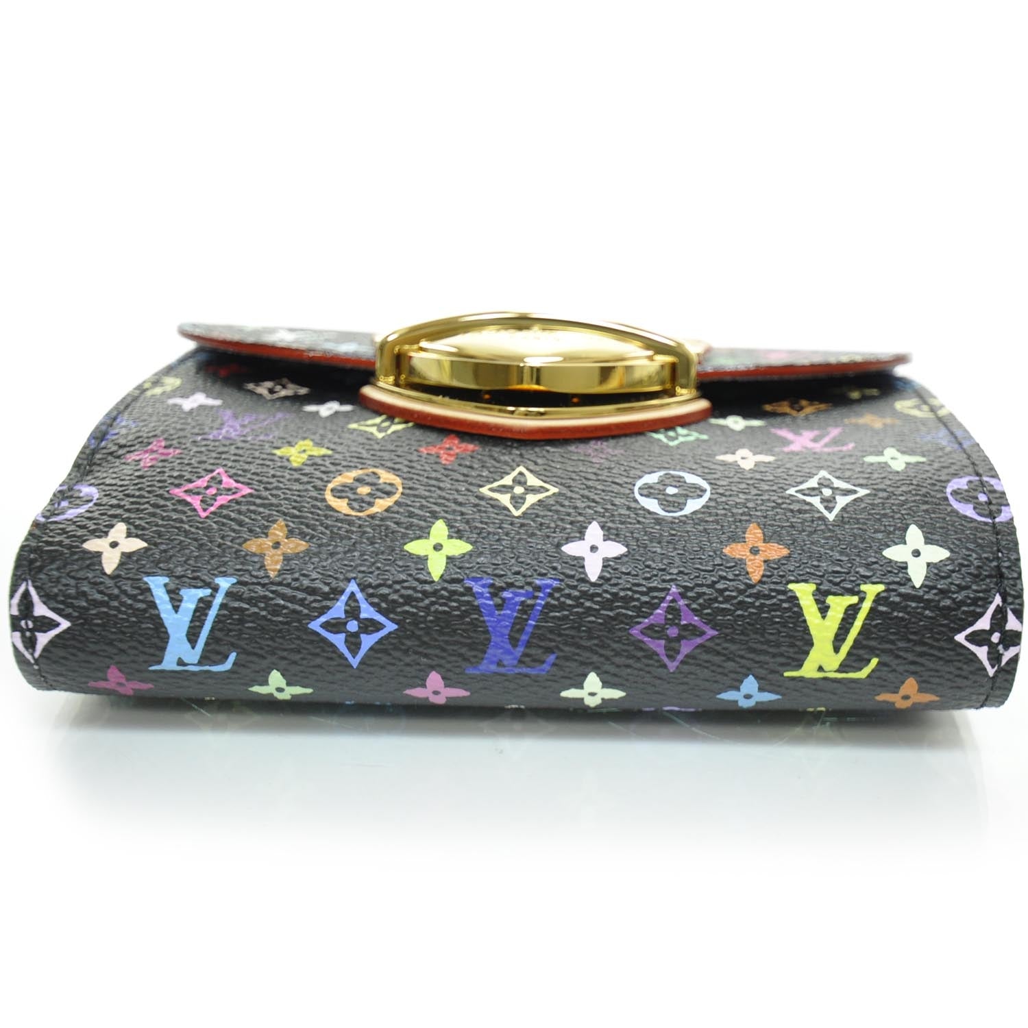 Louis Vuitton Monogram Multicolor Joey Wallet Black Violet 4 of 8