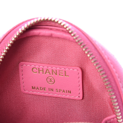 Chanel Caviar Quilted Zip Around Classic Coin Purse Pink 5 of 6