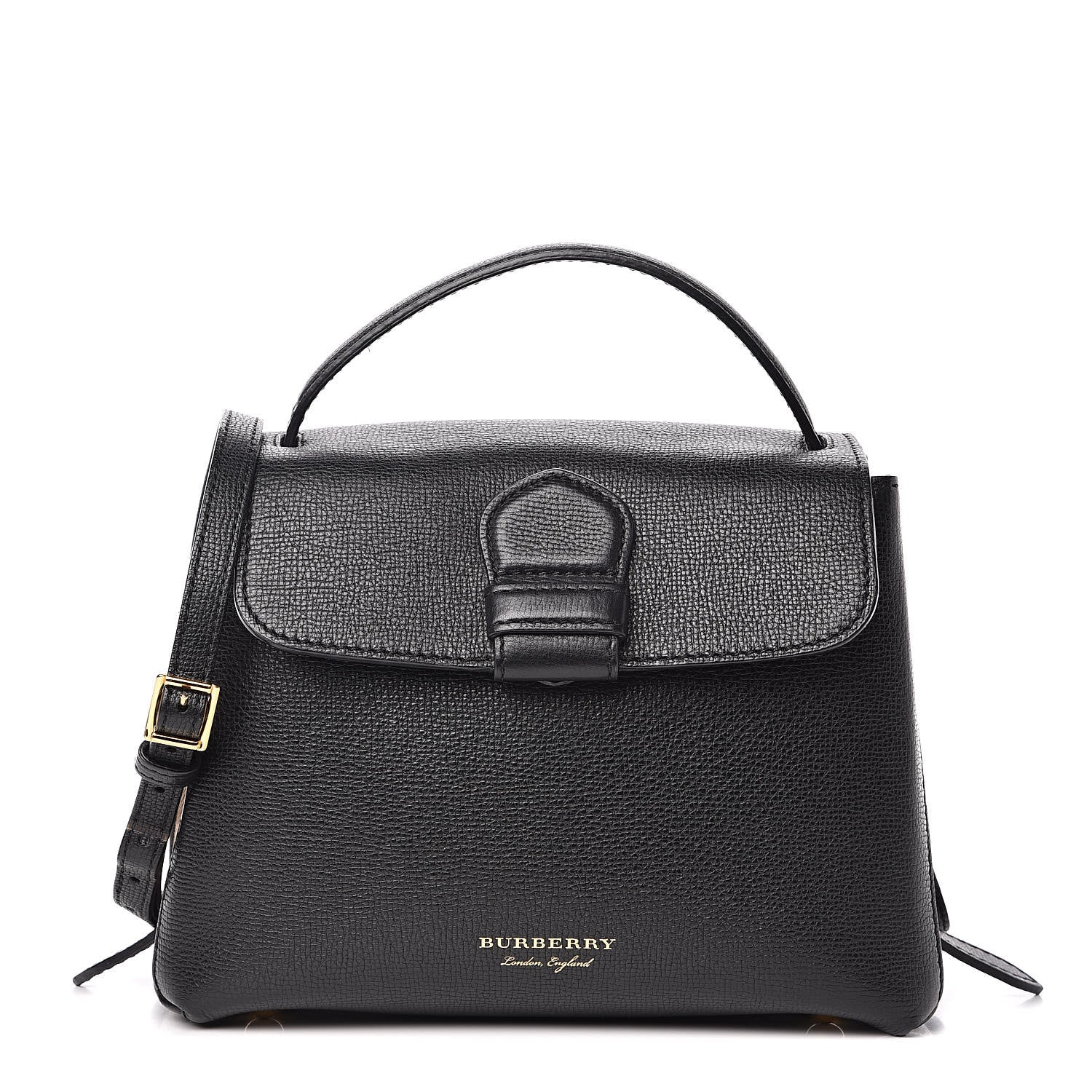 Burberry Derby Calfskin House Check Small Camberley Black 1 of 10