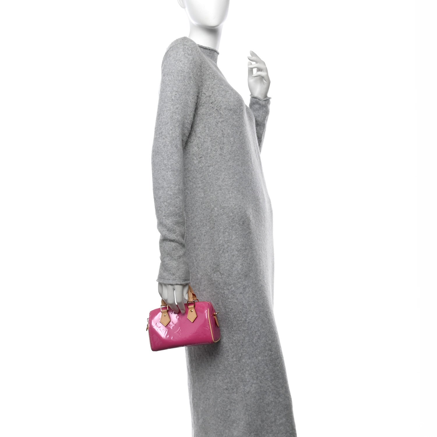 Louis Vuitton Vernis Monogram Nano Speedy Neon Pink 2 of 9