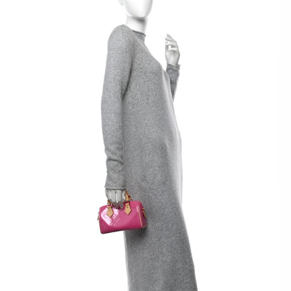 Louis Vuitton Vernis Monogram Nano Speedy Neon Pink 2 of 9