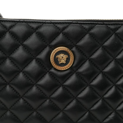 Versace Calfskin Quilted Small Tribute Icon Pouch Black 6 of 11