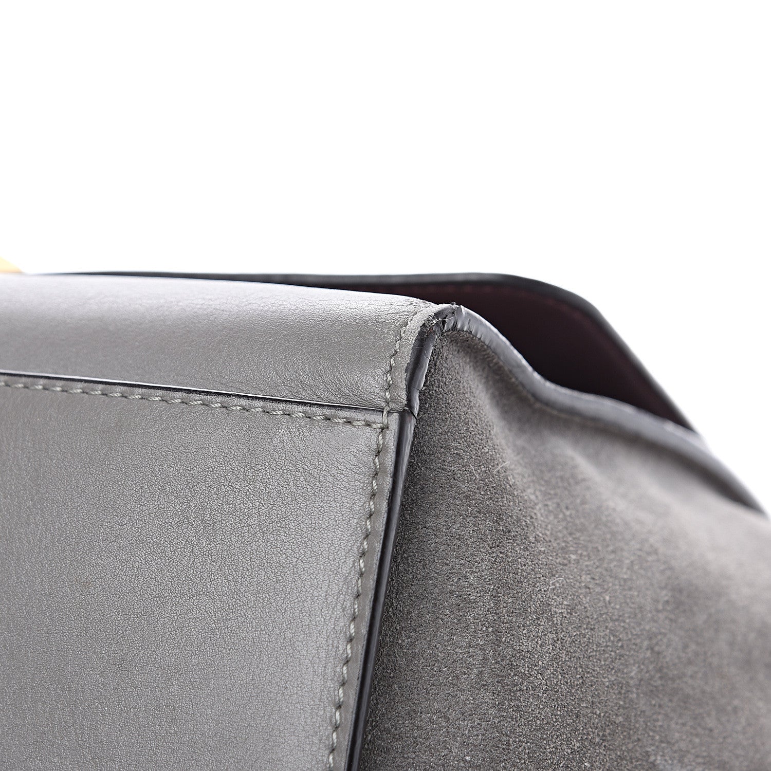 Celine Crocodile Embossed Nubuck Medium Trapeze Grey 13 of 23