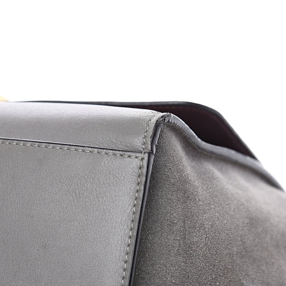 Celine Crocodile Embossed Nubuck Medium Trapeze Grey 13 of 23