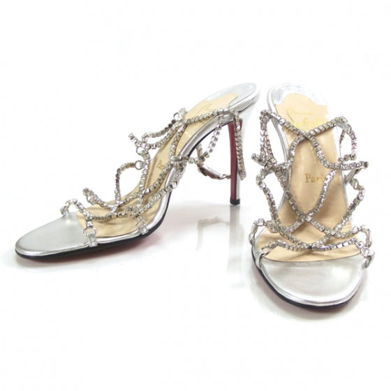 Crystal Sandals 39.5 Silver