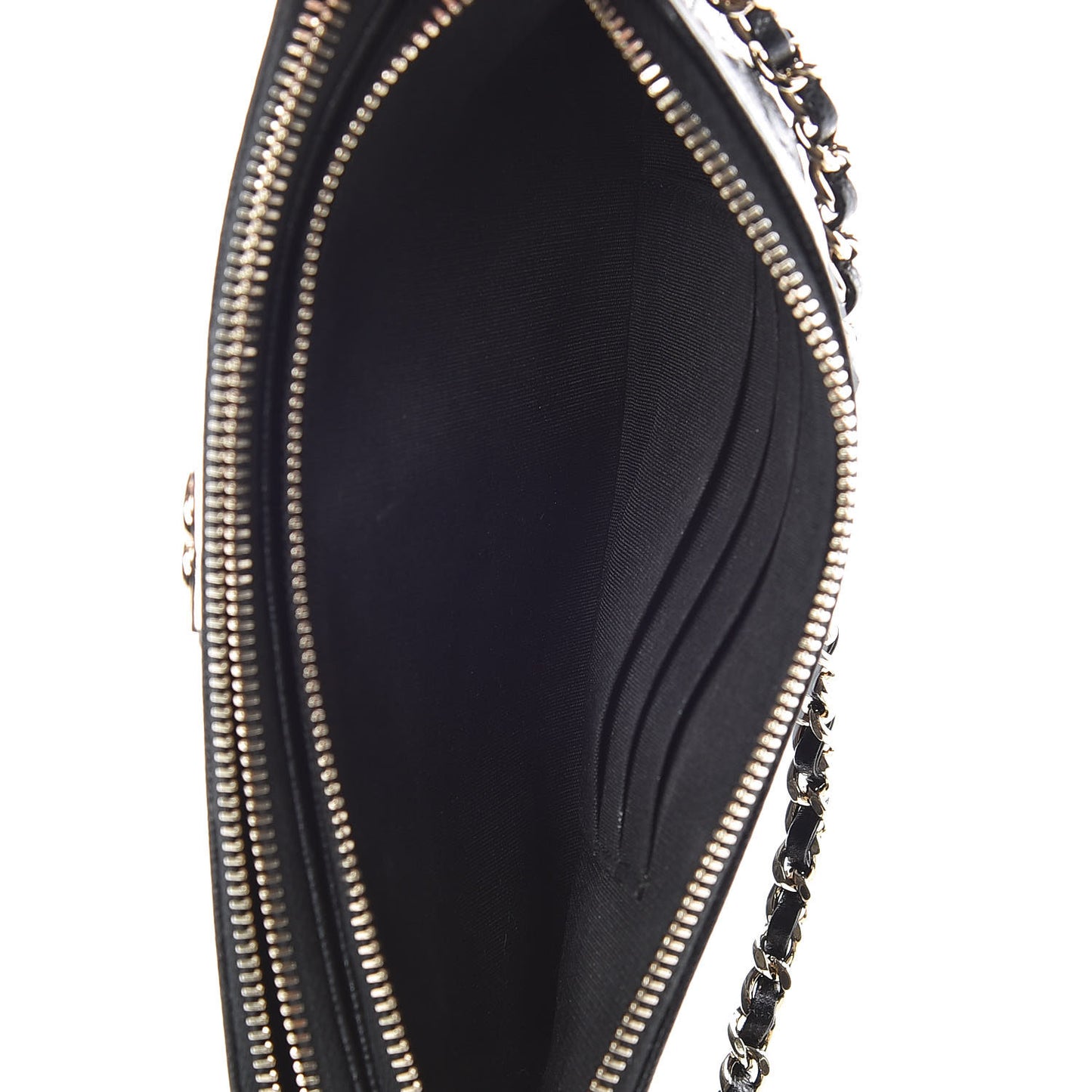 Caviar Quilted Small Boy Clutch With Chain Black