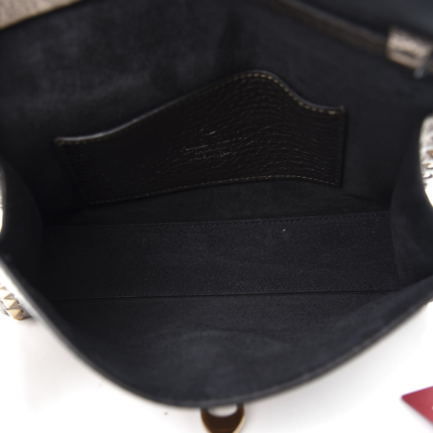 Metallic Pebbled Calfskin Medium Rockstud Flip Lock Crossbody Bag Sasso