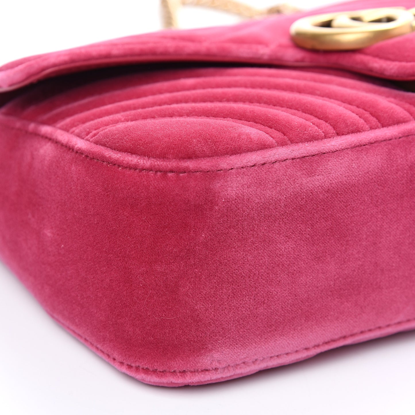 Velvet Matelasse Small GG Marmont Shoulder Bag Light Raspberry Rose