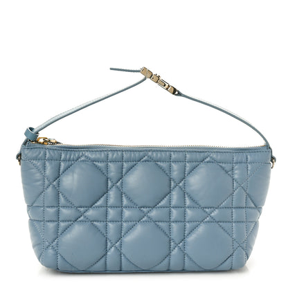 Christian Dior Calfskin Macrocannage Medium Diortravel Nomad Pouch Bracing Blue 1 of 9