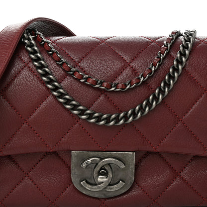 Chanel Shiny Goatskin Quilted Small Double Carry Waist Chain Flap Burgundy 8 of 10