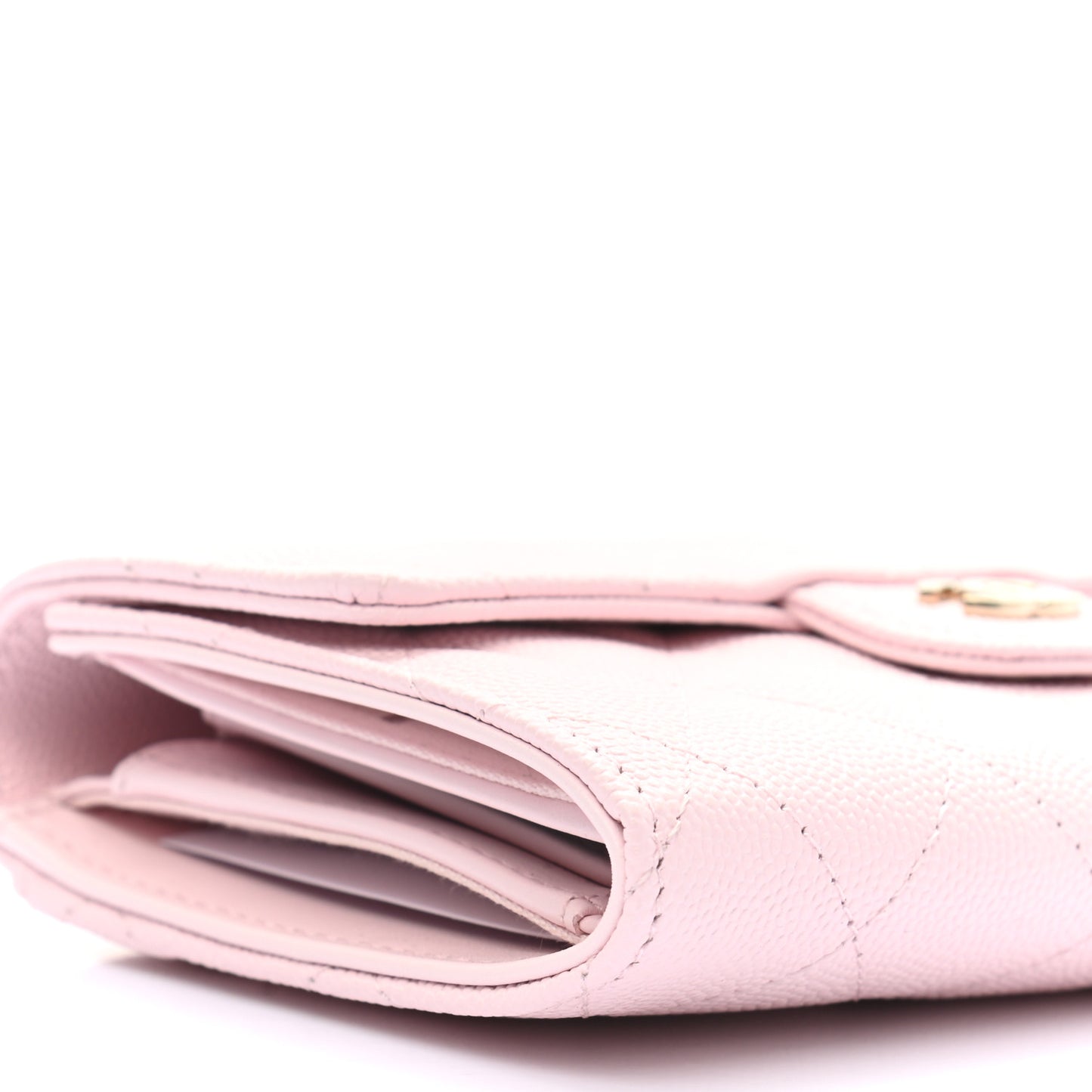 Caviar Quilted Medium Flap Wallet Pink