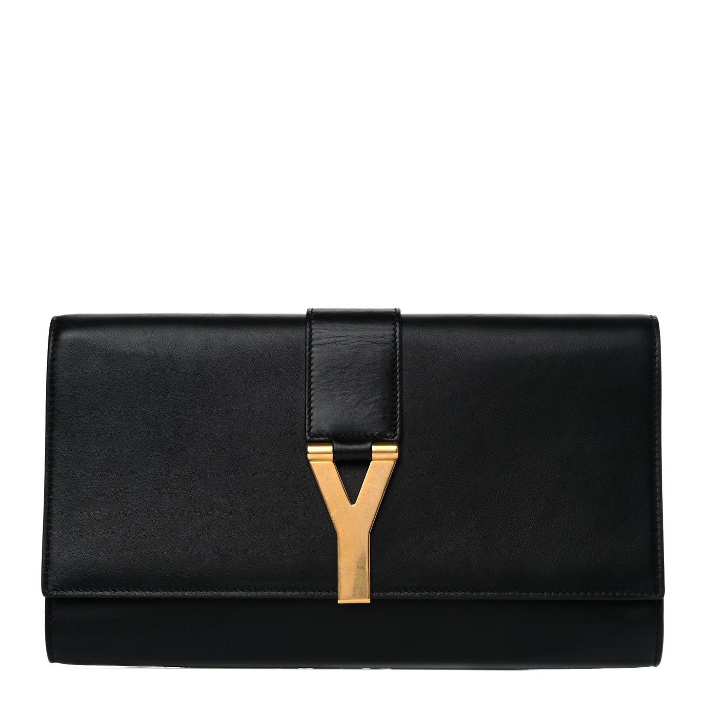 Textured Calfskin Y Ligne Clutch Black